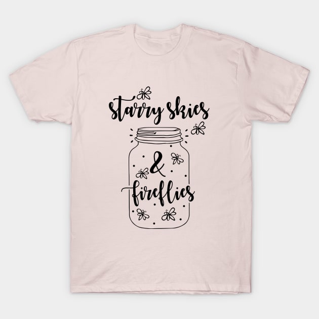 Starry Skies And Fireflies T-Shirt by anema